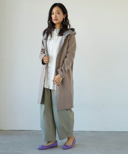 NICOLE white（ニコルホワイト）の「ダンボール フードカーディガン（カーディガン/ボレロ・レディース・ベージュ/グレー/カーキ・FREE）」の13枚目の写真