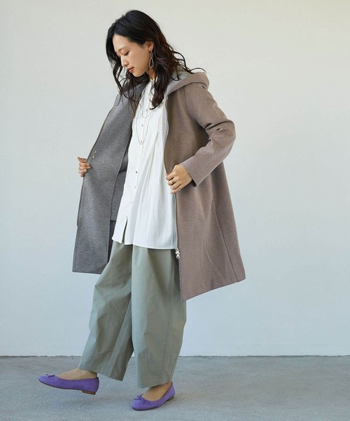 NICOLE white（ニコルホワイト）の「ダンボール フードカーディガン（カーディガン/ボレロ・レディース・ベージュ/グレー/カーキ・FREE）」の12枚目の写真