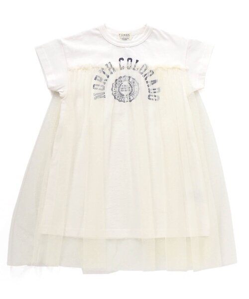 F.O.KIDS(エフオーキッズ)の「アーチロゴチュールワンピース(ワンピース・キッズ・オフホワイト/ブルー/チャコール・90/100/110/120/80/130/95/140)」の2枚目の写真