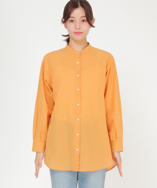 ikka(イッカ)の「【Sサイズ WEB限定】綿ラミーシアーバンドカラーシャツ(シャツ/ブラウス・レディース・オフホワイト/チャコールグレー/オレンジ/グリーン/ブルー/その他1・S/M/L)」の21枚目の写真