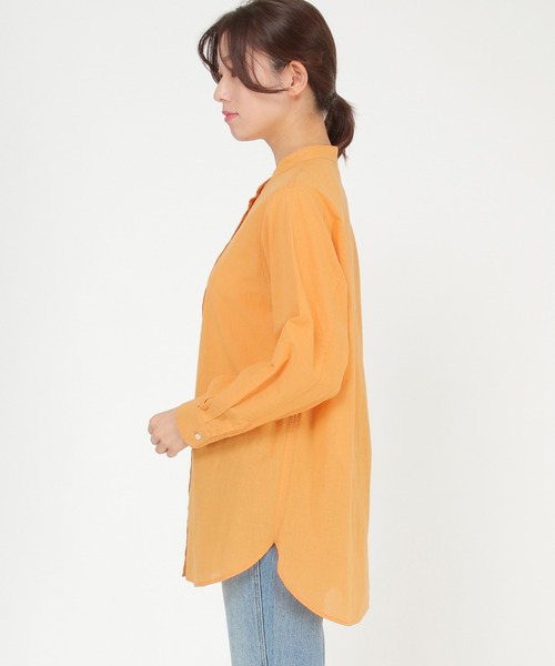 ikka(イッカ)の「【Sサイズ WEB限定】綿ラミーシアーバンドカラーシャツ(シャツ/ブラウス・レディース・オフホワイト/チャコールグレー/オレンジ/グリーン/ブルー/その他1・S/M/L)」の19枚目の写真