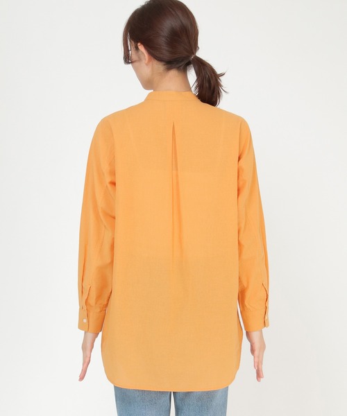 ikka(イッカ)の「【Sサイズ WEB限定】綿ラミーシアーバンドカラーシャツ(シャツ/ブラウス・レディース・オフホワイト/チャコールグレー/オレンジ/グリーン/ブルー/その他1・S/M/L)」の20枚目の写真