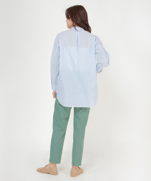 ikka(イッカ)の「【Sサイズ WEB限定】綿ラミーシアーバンドカラーシャツ(シャツ/ブラウス・レディース・オフホワイト/チャコールグレー/オレンジ/グリーン/ブルー/その他1・S/M/L)」の14枚目の写真