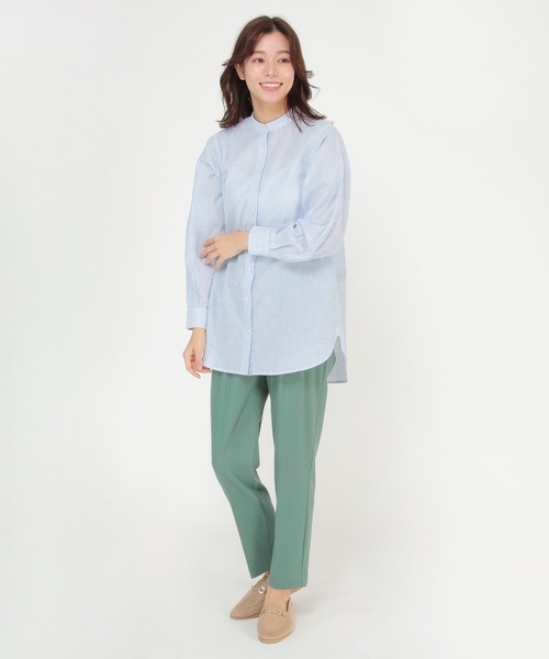 ikka(イッカ)の「【Sサイズ WEB限定】綿ラミーシアーバンドカラーシャツ(シャツ/ブラウス・レディース・オフホワイト/チャコールグレー/オレンジ/グリーン/ブルー/その他1・S/M/L)」の13枚目の写真