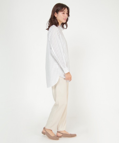 ikka(イッカ)の「【Sサイズ WEB限定】綿ラミーシアーバンドカラーシャツ(シャツ/ブラウス・レディース・オフホワイト/チャコールグレー/オレンジ/グリーン/ブルー/その他1・S/M/L)」の16枚目の写真