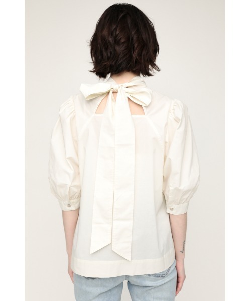 ブラウス シャツ back open ribbon blouse レディース FEKETE ブラウス シャツ BACK OPEN RIBBON BLOUSE