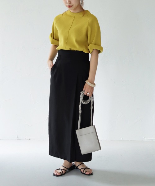 HER CLOSET（ハークローゼット）の「【shemoshelly】スウェットライクダンボールニットアウトリンキングプルオーバー（ニット/セーター・レディース・ネイビー/オフホワイト/オレンジ/マスタード・M）」の15枚目の写真