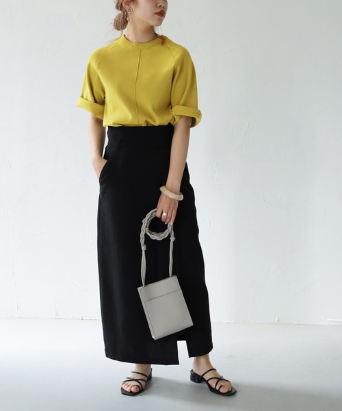 HER CLOSET（ハークローゼット）の「【shemoshelly】スウェットライクダンボールニットアウトリンキングプルオーバー（ニット/セーター・レディース・ネイビー/オフホワイト/オレンジ/マスタード・M）」の16枚目の写真