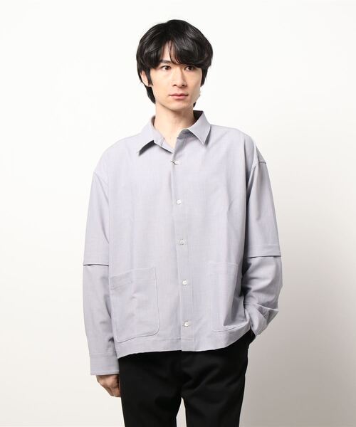 Toironier（トワロニエ）の「Toironier(トワロニエ) 2WAY シャツジャケット（シャツ/ブラウス・メンズ・ベビーピンク/ラベンダー・FREE）」の2枚目の写真
