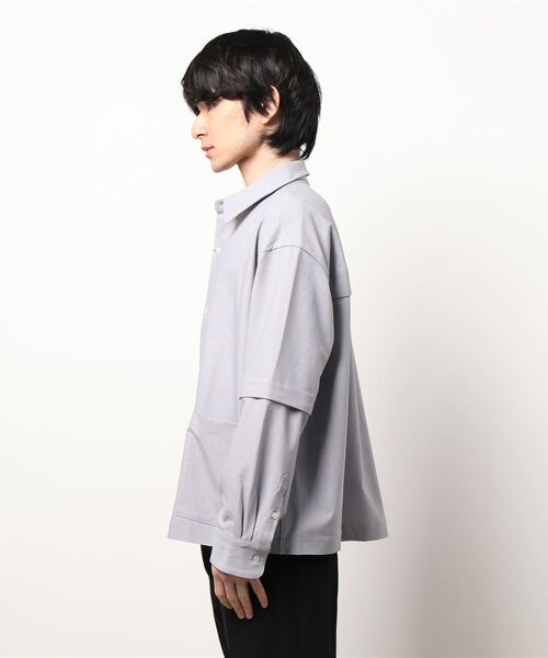 Toironier（トワロニエ）の「Toironier(トワロニエ) 2WAY シャツジャケット（シャツ/ブラウス・メンズ・ベビーピンク/ラベンダー・FREE）」の3枚目の写真