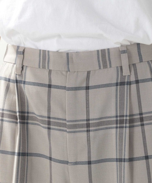 RAGEBLUE(レイジブルー)の「サマーTRストレッチ/チェック柄ワイドパンツ(スラックス・メンズ・グレー/ライトベージュ・MEDIUM/LARGE)」の4枚目の写真