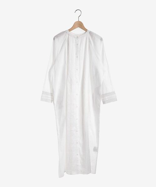 le.coeur blanc（ルクールブラン）の「リバーレースシャツワンピース（シャツワンピース・レディース・オフホワイト/ラベンダー・38）」の7枚目の写真