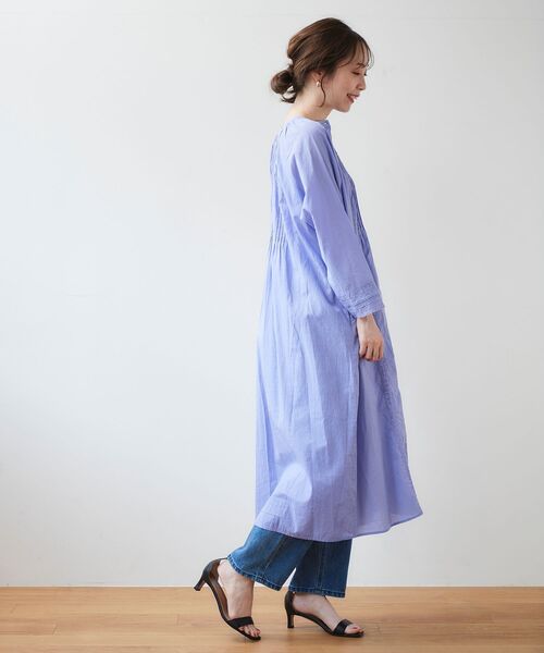 le.coeur blanc（ルクールブラン）の「リバーレースシャツワンピース（シャツワンピース・レディース・オフホワイト/ラベンダー・38）」の14枚目の写真