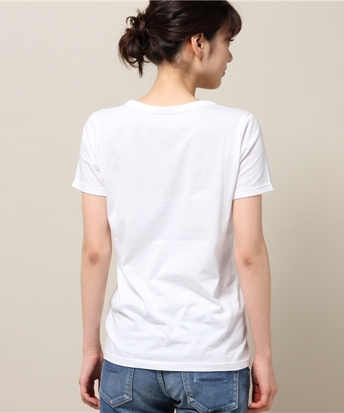 ELFORBR（エルフォーブル）の「【BAILA10月号掲載】モダールVネックTシャツ（Tシャツ/カットソー・レディース・ホワイト/ブラック/グレー・MEDIUM）」の10枚目の写真