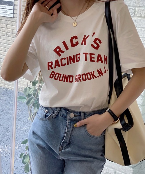 VitaFelice(ヴィータフェリーチェ)の「カレッジロゴ Tシャツ(Tシャツ/カットソー・レディース・レッド/グリーン・FREE)」の10枚目の写真
