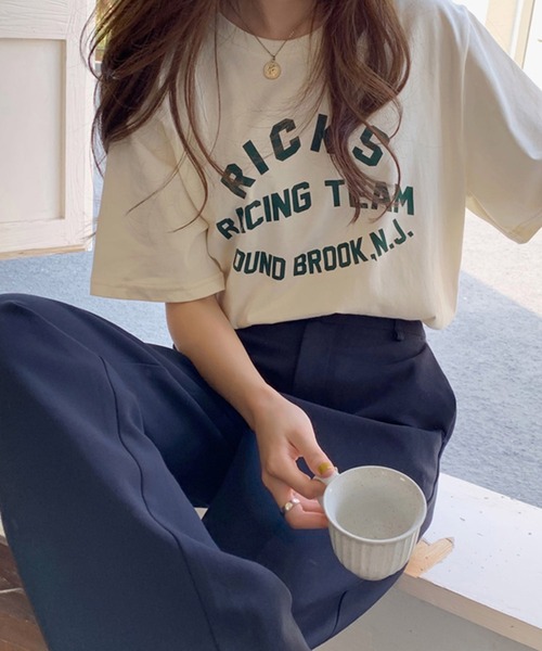 VitaFelice(ヴィータフェリーチェ)の「カレッジロゴ Tシャツ(Tシャツ/カットソー・レディース・レッド/グリーン・FREE)」の15枚目の写真