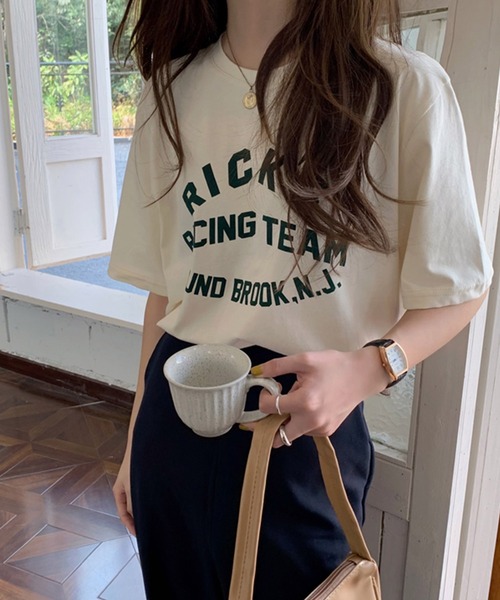 VitaFelice(ヴィータフェリーチェ)の「カレッジロゴ Tシャツ(Tシャツ/カットソー・レディース・レッド/グリーン・FREE)」の16枚目の写真