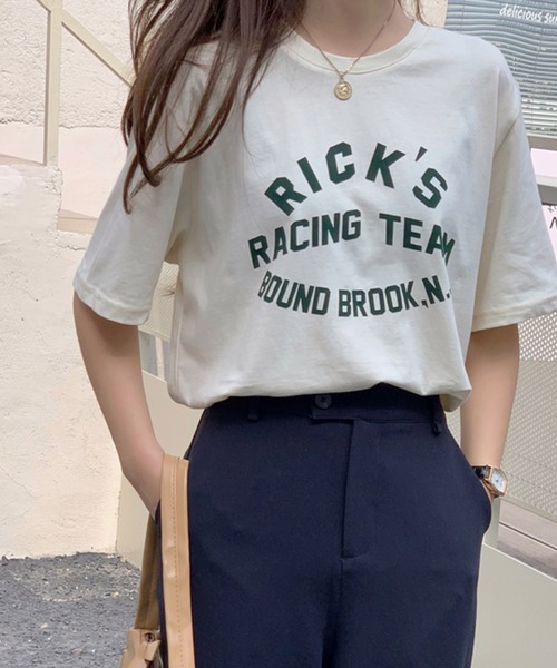 VitaFelice(ヴィータフェリーチェ)の「カレッジロゴ Tシャツ(Tシャツ/カットソー・レディース・レッド/グリーン・FREE)」の19枚目の写真