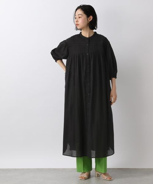 LOWRYS FARM(ローリーズファーム)の「ピンタックボイルワンピース 275443(シャツワンピース・レディース・ブラック/オフホワイト/イエロー/グリーン・FREE)」の2枚目の写真