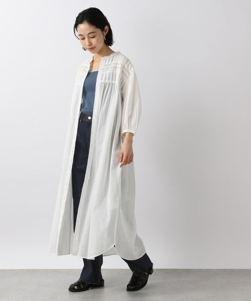 LOWRYS FARM(ローリーズファーム)の「ピンタックボイルワンピース 275443(シャツワンピース・レディース・ブラック/オフホワイト/イエロー/グリーン・FREE)」の5枚目の写真