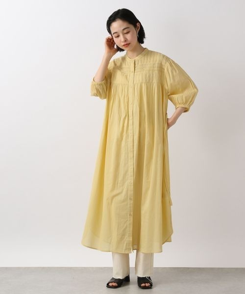 LOWRYS FARM(ローリーズファーム)の「ピンタックボイルワンピース 275443(シャツワンピース・レディース・ブラック/オフホワイト/イエロー/グリーン・FREE)」の6枚目の写真