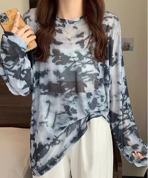 ammy.(エイミードット)の「【 ammy. / エイミードット 】 タイダイ シアー ロンT(Tシャツ/カットソー・レディース・ライトブルー/ネイビー/ブルー/ベージュ/パープル・FREE)」の18枚目の写真