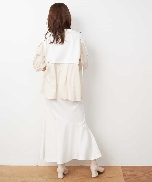 A de a.v.v（アードアー・ヴェ・ヴェ）の「［SET UP対応］ドッキング袖フラシスウェット（Tシャツ/カットソー・レディース・グリーン/ホワイト/ブラック・SMALL/MEDIUM）」の9枚目の写真