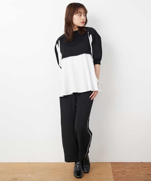 A de a.v.v（アードアー・ヴェ・ヴェ）の「［SET UP対応］ドッキング袖フラシスウェット（Tシャツ/カットソー・レディース・グリーン/ホワイト/ブラック・SMALL/MEDIUM）」の11枚目の写真