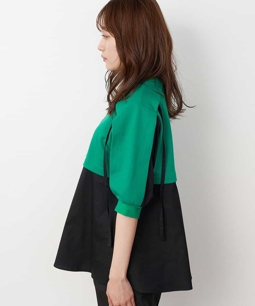 A de a.v.v（アードアー・ヴェ・ヴェ）の「［SET UP対応］ドッキング袖フラシスウェット（Tシャツ/カットソー・レディース・グリーン/ホワイト/ブラック・SMALL/MEDIUM）」の17枚目の写真