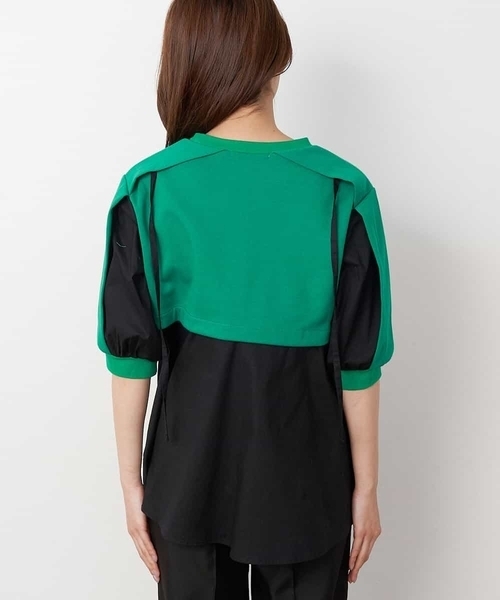 A de a.v.v（アードアー・ヴェ・ヴェ）の「［SET UP対応］ドッキング袖フラシスウェット（Tシャツ/カットソー・レディース・グリーン/ホワイト/ブラック・SMALL/MEDIUM）」の18枚目の写真