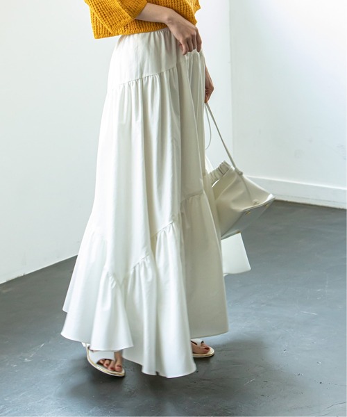 セール】エアリータフタアシメティアードスカート（スカート）｜NOBLE