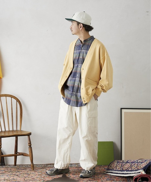 JOURNAL STANDARD relume(ジャーナルスタンダード レリューム)の「CALIFORNIA スウェットカーディガン(カーディガン/ボレロ・メンズ・ベージュ/グレー/イエロー/グリーン・MEDIUM/LARGE)」の5枚目の写真
