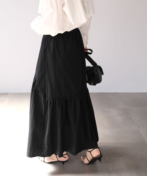 ＡＮＤＪ（アンドジェイ）の「切替ギャザーロングスカート（スカート・レディース・ブラック/オフホワイト・M）」の19枚目の写真