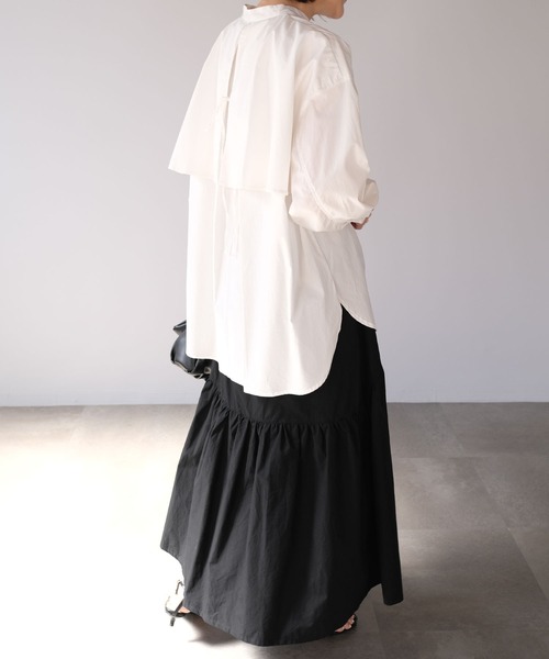 ＡＮＤＪ（アンドジェイ）の「切替ギャザーロングスカート（スカート・レディース・ブラック/オフホワイト・M）」の20枚目の写真