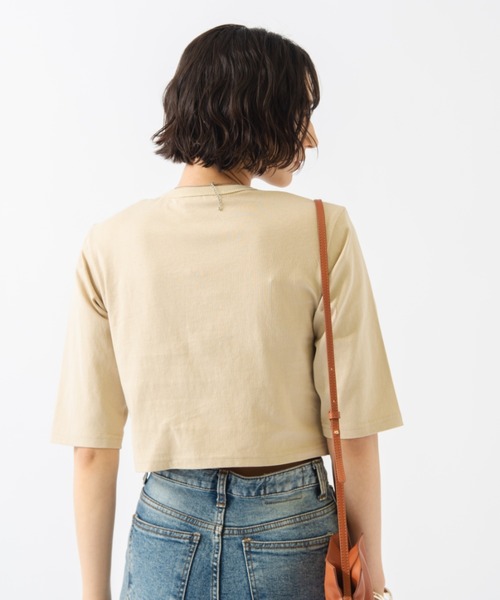 HANNE（アン）の「パワーショルダーTシャツ（Tシャツ/カットソー・レディース・ホワイト/ブラック/ベージュ/ピンク/グリーン・フリー/FREE）」の18枚目の写真