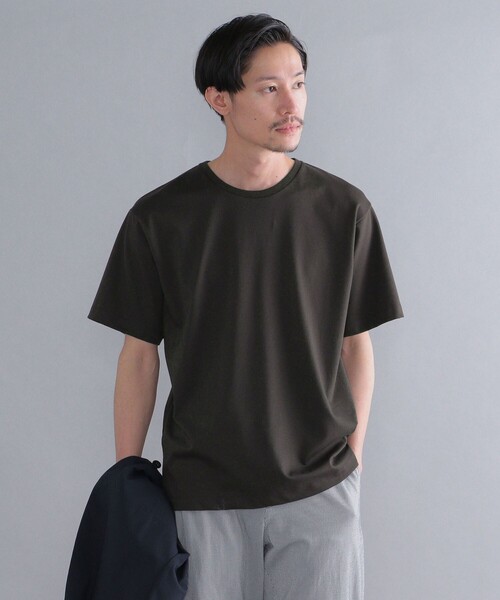 SHIPS(シップス)の「SHIPS: 〈接触冷感〉 ICE PACK NYLON クルーネック Tシャツ(Tシャツ/カットソー・メンズ・ホワイト/ネイビー/チャコールグレー/ライトグリーン/ラベンダー・SMALL/X-LARGE/LARGE/MEDIUM)」の3枚目の写真