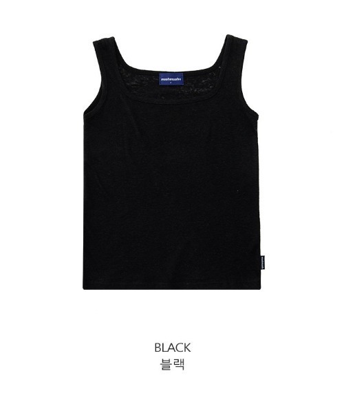 muahmuah（ムーアムーア）の「A'GEM/9 × .kom『muah muah/ムーアムーア』SQUARE KNIT SLEEVELESS/スクエア ニット スリーブレス（タンクトップ・レディース・ホワイト/ブルー/ネイビー/ベージュ/ブラック・FREE）」の6枚目の写真