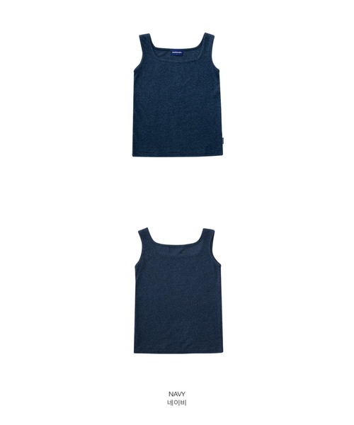 muahmuah（ムーアムーア）の「A'GEM/9 × .kom『muah muah/ムーアムーア』SQUARE KNIT SLEEVELESS/スクエア ニット スリーブレス（タンクトップ・レディース・ホワイト/ブルー/ネイビー/ベージュ/ブラック・FREE）」の7枚目の写真