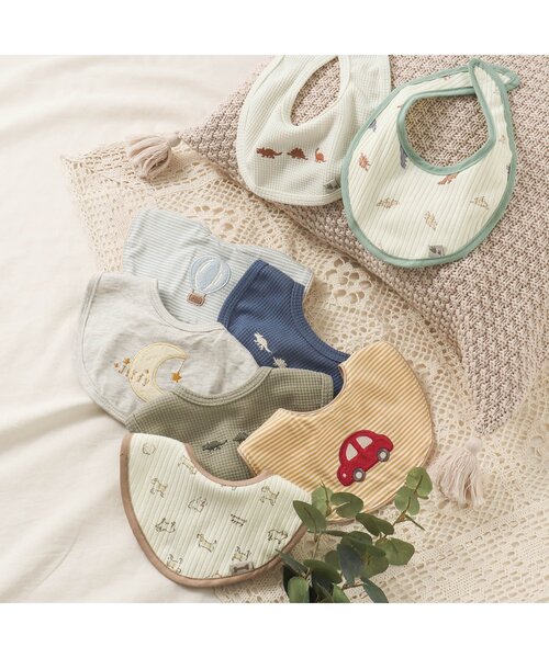 apres les cours（アプレレクール）の「きょうりゅう刺繍スタイ（スタイ/よだれかけ・キッズ・ブルー/アイボリー/ミント・90）」の6枚目の写真