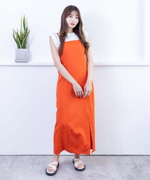 clear（クリア）の「スリットストレートジャンスカ（ワンピース・レディース・ブラック/ダークオレンジ/ブルー/テラコッタ/グリーン/マスタード・F）」の17枚目の写真