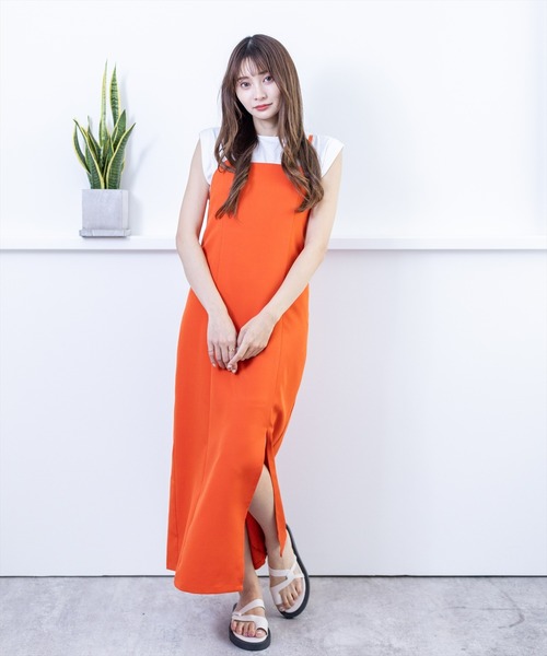 clear（クリア）の「スリットストレートジャンスカ（ワンピース・レディース・ブラック/ダークオレンジ/ブルー/テラコッタ/グリーン/マスタード・F）」の19枚目の写真