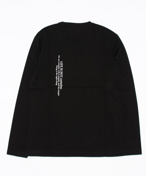 HIDEAWAYS NICOLE(ハイダウェイニコル)の「ダブルシルケットロゴプリント長袖Tシャツ(Tシャツ/カットソー・メンズ・ホワイト/ホワイト系その他/ブラック系その他/ブラック・MEDIUM/LARGE/X-LARGE/XX-LARGE)」の5枚目の写真