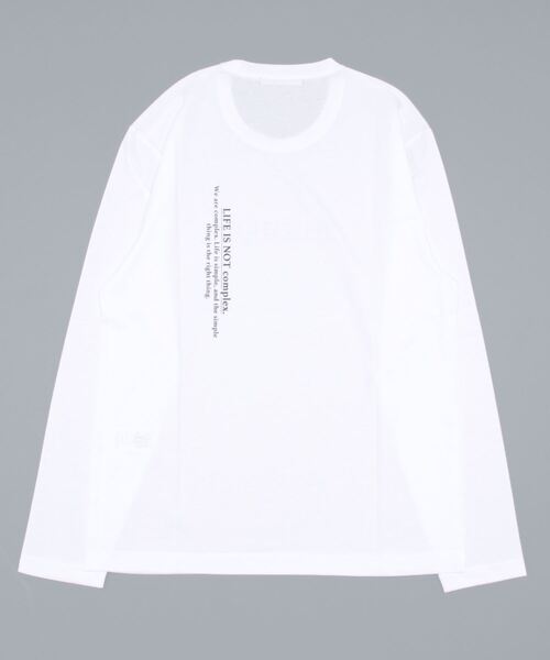 HIDEAWAYS NICOLE(ハイダウェイニコル)の「ダブルシルケットロゴプリント長袖Tシャツ(Tシャツ/カットソー・メンズ・ホワイト/ホワイト系その他/ブラック系その他/ブラック・MEDIUM/LARGE/X-LARGE/XX-LARGE)」の8枚目の写真