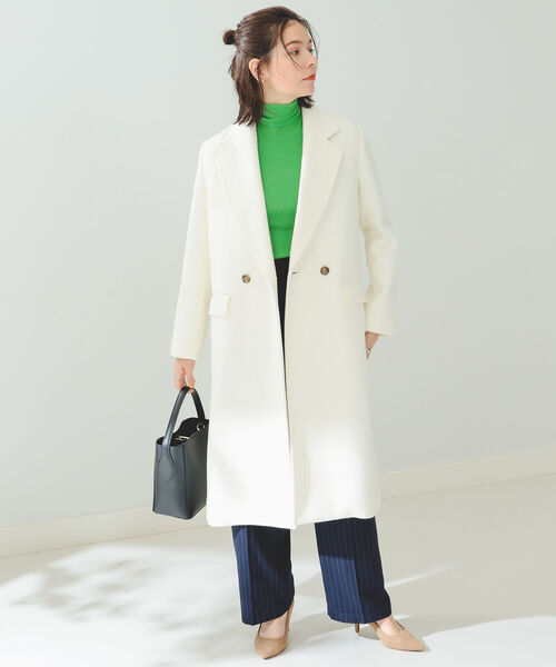 B:MING by BEAMS（ビーミングバイビームス）の「B:MING by BEAMS / ダブル チェスターコート（チェスターコート・レディース・ブラック/ベージュ/オフホワイト/ブルー・SMALL/MEDIUM/LARGE）」の7枚目の写真