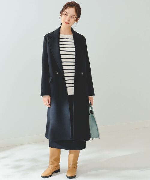 B:MING by BEAMS（ビーミングバイビームス）の「B:MING by BEAMS / ダブル チェスターコート（チェスターコート・レディース・ブラック/ベージュ/オフホワイト/ブルー・SMALL/MEDIUM/LARGE）」の13枚目の写真