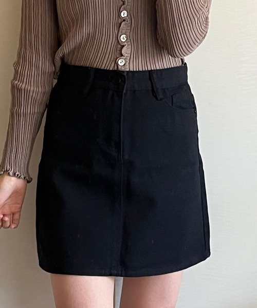 fiere(フィエール)の「台形デニムミニスカート(デニムスカート・レディース・ブラック/ホワイト・MEDIUM/SMALL/LARGE)」の10枚目の写真