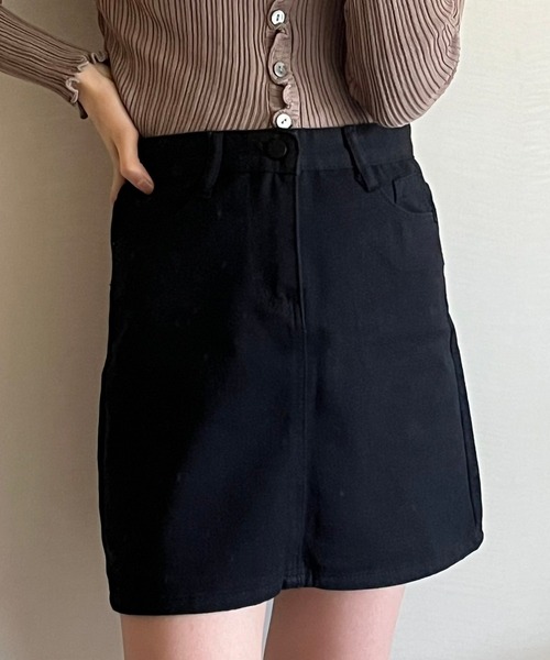 fiere(フィエール)の「台形デニムミニスカート(デニムスカート・レディース・ブラック/ホワイト・MEDIUM/SMALL/LARGE)」の11枚目の写真