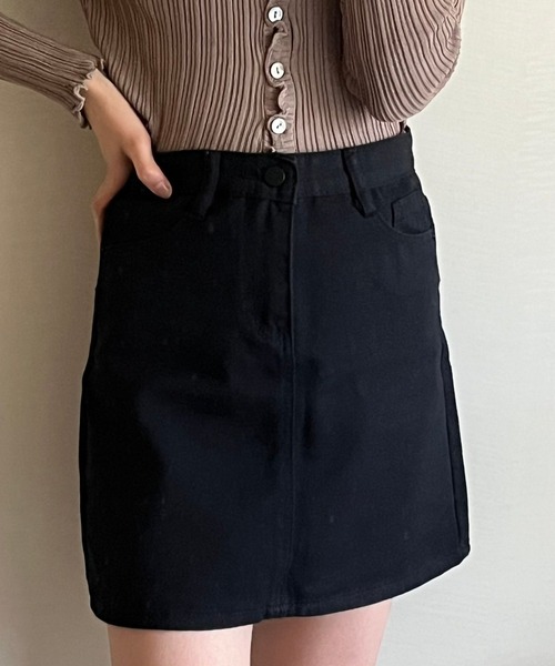 fiere(フィエール)の「台形デニムミニスカート(デニムスカート・レディース・ブラック/ホワイト・MEDIUM/SMALL/LARGE)」の12枚目の写真