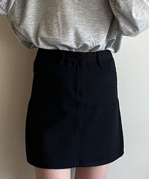 fiere(フィエール)の「台形デニムミニスカート(デニムスカート・レディース・ブラック/ホワイト・MEDIUM/SMALL/LARGE)」の13枚目の写真