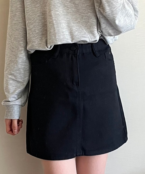 fiere(フィエール)の「台形デニムミニスカート(デニムスカート・レディース・ブラック/ホワイト・MEDIUM/SMALL/LARGE)」の14枚目の写真